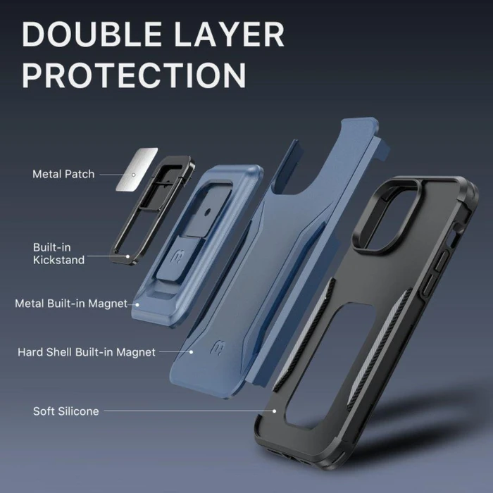 MyBat Pro Stealth Series Phone Case with MagKick for iPhone 14 Plus - Blue - Premium by MyBat Pro - Image 2
