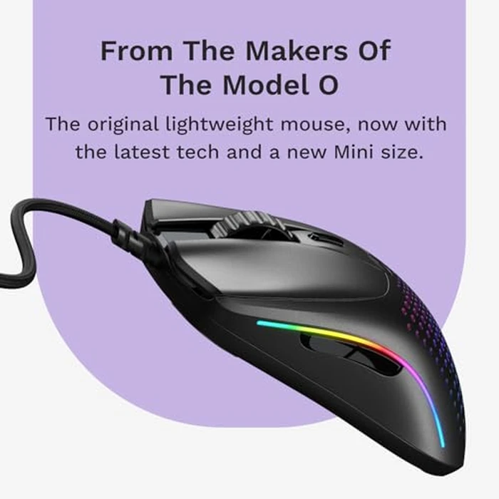 Glorious Model O 2 Mini Wired Gaming Mouse: Superlight 49g, 26K Optical Sensor, Motion Sync, 80M Clicks, 6 Programmable Buttons, Mouse for Small Hands, FPS, MMO, MOBA, Battle Royal Mouse, Black by GLORIOUS - Image 2
