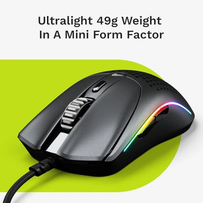 Glorious Model O 2 Mini Wired Gaming Mouse: Superlight 49g, 26K Optical Sensor, Motion Sync, 80M Clicks, 6 Programmable Buttons, Mouse for Small Hands, FPS, MMO, MOBA, Battle Royal Mouse, Black by GLORIOUS - Image 3
