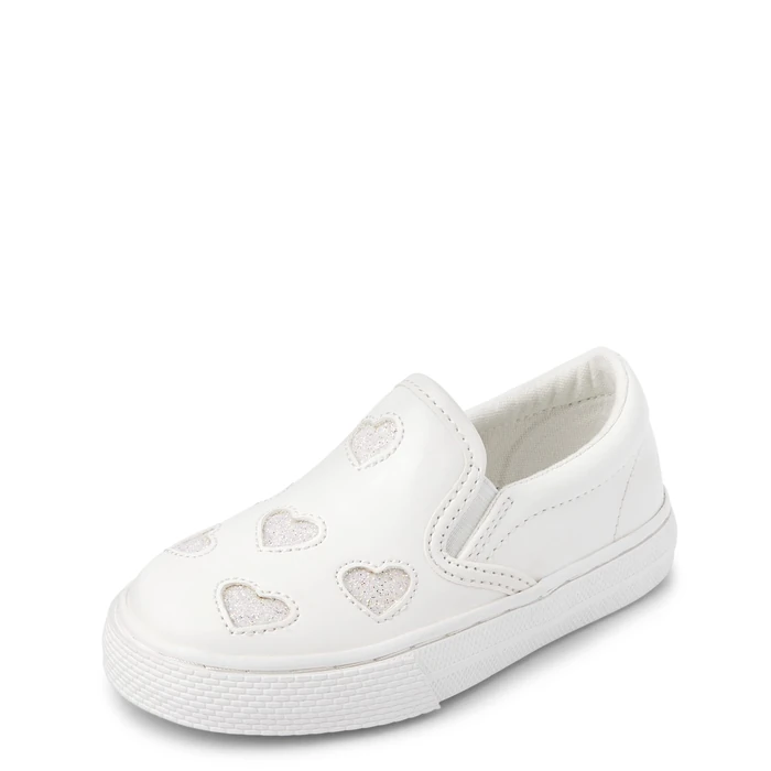 The Children's Place,and Toddler Girls Slip On Shoes,White,9 Years by The Children's Place - Used - Acceptable condition
