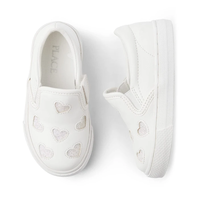 The Children's Place,and Toddler Girls Slip On Shoes,White,9 Years by The Children's Place - Image 2