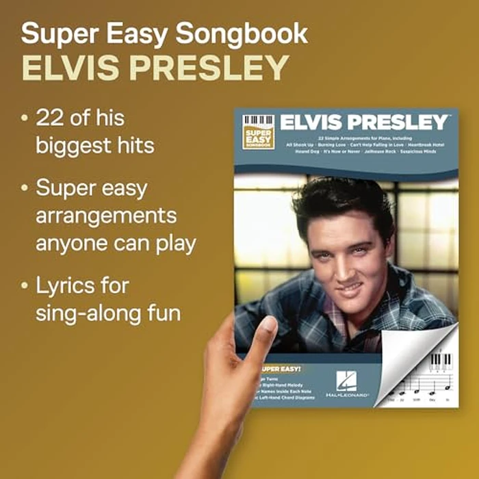 Elvis Presley Super Easy Piano Songbook | Piano Sheet Music Book for Beginners Students and Adults | Simple Songbook Melodies Letter Notes Lyrics and Chord Diagrams for Timeless Piano Enjoyment by Hal Leonard - Image 2