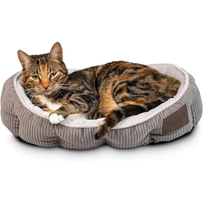 Pet Craft Supply Cat Bed for Indoor Cats - Kitten Bed - Machine Washable - Ultra Soft - Self Warming - Refillable Catnip Pouch,Grey,19x14x5 Inch (Pack of 1) by Pet Craft Supply - Used - Very Good condition