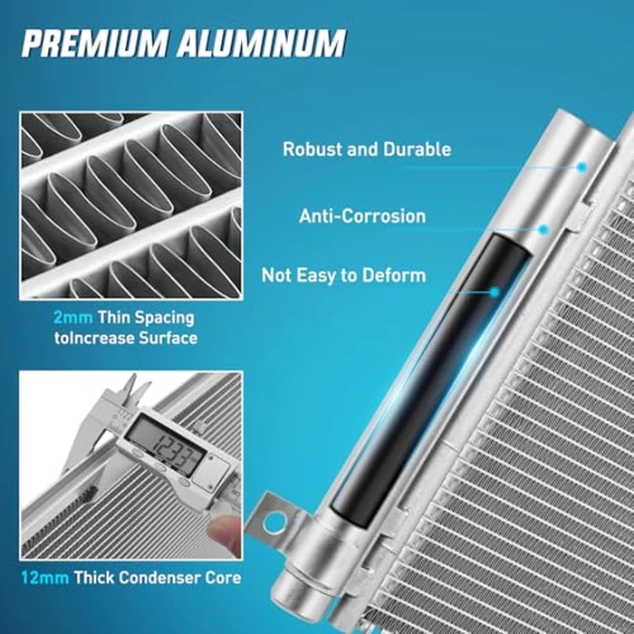 Nilight AC Condenser Fit for Honda Civic LX LX-P EX Sedan L4 2016 2017 2018 2019 2020 2021 Air Conditioning A/C Condenser with Receiver Drier Replace#30007, HO3030164, HVA00409, ACA14704, 80100TBAA01 by Nilight - Image 5