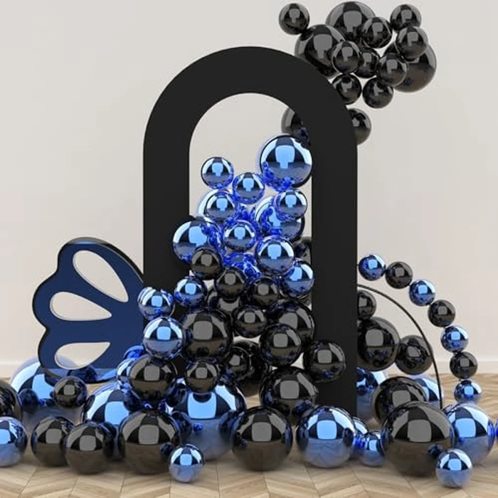 LEBENGURU Upgraded 7.2FT Open Arch Backdrop Cover, Black Spandex Fitted Round Top Wedding Arches, Double-Sided U-Shaped Arch Chiara Stand Covers for Birthday Party Baby Shower Banquet Balloon Décor by LEBENGURU - Used - Like New condition