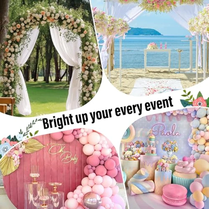 LEBENGURU Upgraded 7.2FT Open Arch Backdrop Cover, Black Spandex Fitted Round Top Wedding Arches, Double-Sided U-Shaped Arch Chiara Stand Covers for Birthday Party Baby Shower Banquet Balloon Décor by LEBENGURU - Image 7