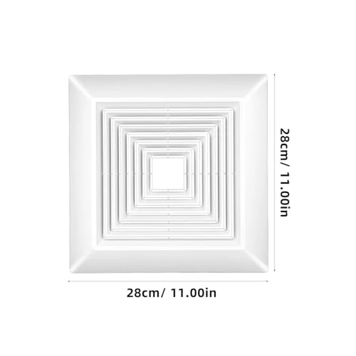 TEHAUX Bathroom Exhaust Fan Cover 11 x 11 Inch, Square Ceiling Vent Cover Replacement, White ABS Plastic Grille for Bathroom Fan, Easy Install by TEHAUX - Image 3