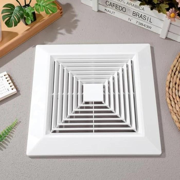 TEHAUX Bathroom Exhaust Fan Cover 11 x 11 Inch, Square Ceiling Vent Cover Replacement, White ABS Plastic Grille for Bathroom Fan, Easy Install by TEHAUX - Image 7