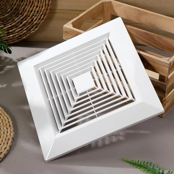 TEHAUX Bathroom Exhaust Fan Cover 11 x 11 Inch, Square Ceiling Vent Cover Replacement, White ABS Plastic Grille for Bathroom Fan, Easy Install by TEHAUX - Image 8
