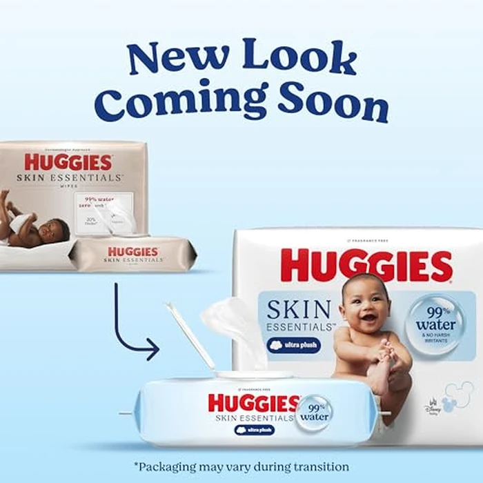 Huggies Skin Essentials Baby Wipes, Hypoallergenic, 99% Water, 15 Flip Top Packs (840 Wipes Total) by HUGGIES - Image 2