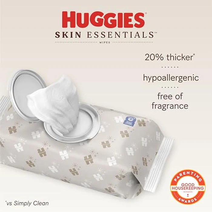 Huggies Skin Essentials Baby Wipes, Hypoallergenic, 99% Water, 15 Flip Top Packs (840 Wipes Total) by HUGGIES - Image 3