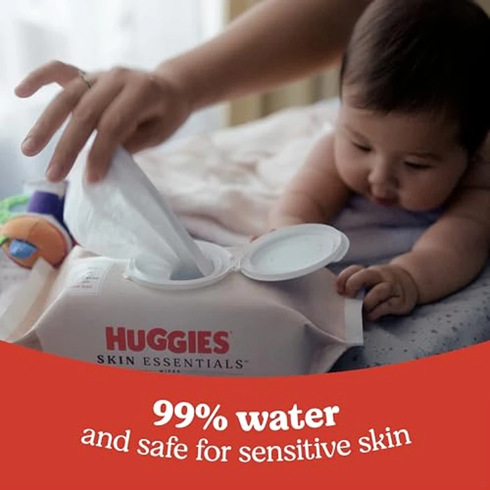 Huggies Skin Essentials Baby Wipes, Hypoallergenic, 99% Water, 15 Flip Top Packs (840 Wipes Total) by HUGGIES - Image 5