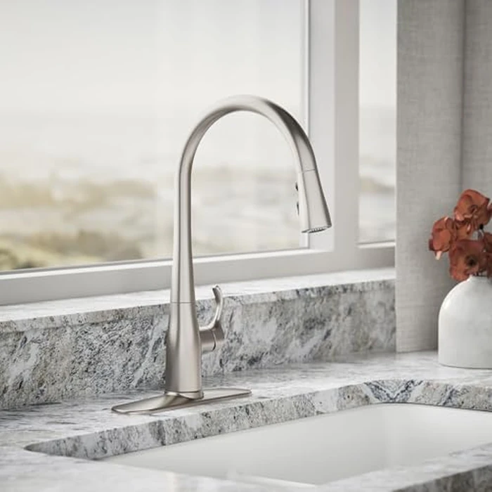 Kohler K-596-Vs Simplice High-Arch Single-Hole Or Three-Hole with 3-Function Spray Head, Sweep Spray and Docking Spray Head Technology by Kohler - Image 2