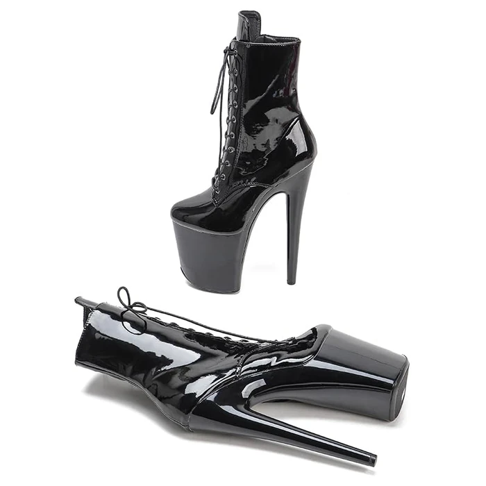 WUXIN H&P 8 Inch Pole Dance Boot Shoes For Women Black,8 Inch Exotic Stiletto Pole Dance Boot Shoes Platform,8 Inch Stiletto Platform Pole Dancing Shoes Ankle Boots Heels 20CM US 8 by WUXIN H&P - Image 4