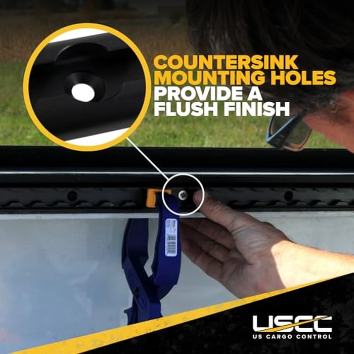 US Cargo Control L Track Tie Down System, Includes (4) USA Made 4-Foot Black Anodized Aluminum L-Track and (4) Black Single Stud O-Ring Fittings, Trailer Tie Down System for Trailers and Truck Beds by US Cargo Control - Image 4