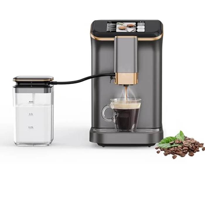 20Bar Dual Boiler Espresso Machine with Self-Cleaning System & Milk Frother - Fully Automatic Coffee Maker with Built-In Grinder, Touch Display & 4 Beverage Options for Home/Office by ExploreHorizon - Used - Like New condition
