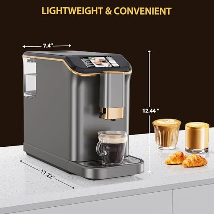 20Bar Dual Boiler Espresso Machine with Self-Cleaning System & Milk Frother - Fully Automatic Coffee Maker with Built-In Grinder, Touch Display & 4 Beverage Options for Home/Office by ExploreHorizon - Image 2