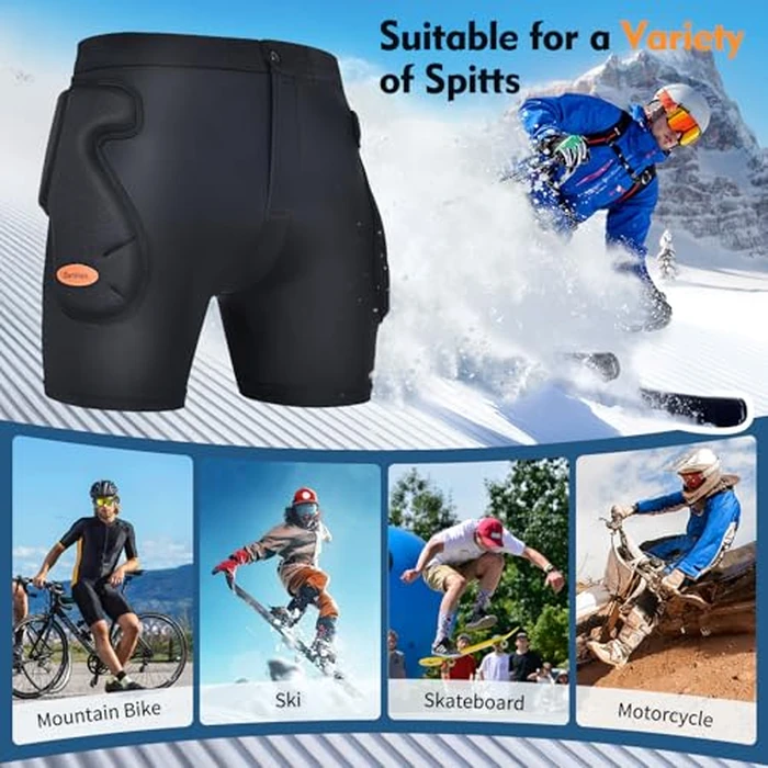 BenKen Ski Butt Protection Shorts - Anti-Collision Ski Protective Equipment, Impact Resistant Protective Padded Shorts, Stretch Lycra for Skateboarding, Skiing, Cycling, Men/Women (S) by BenKen - Image 6