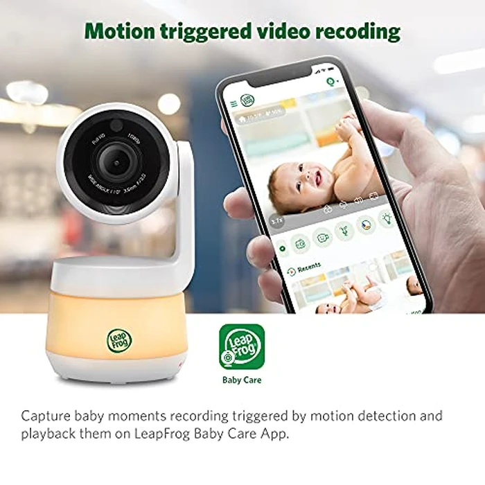 LeapFrog LF925-2HD 1080p WiFi Remote Access 360 Degree Pan & Tilt 2 Camera Video Baby Monitor with 5” High Definition 720p Display, Night Light, Color Night Vision (White) One Size by LeapFrog - Image 9