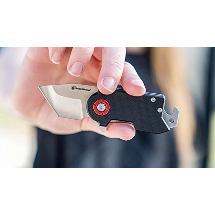 Smith & Wesson Benji 2.5in High Carbon S.S. Folding Keychain Knife with 1.75in Modified Tanto Blade and G10 Handle for Outdoor, Tactical, Survival and EDC,Black by Smith & Wesson - Image 5