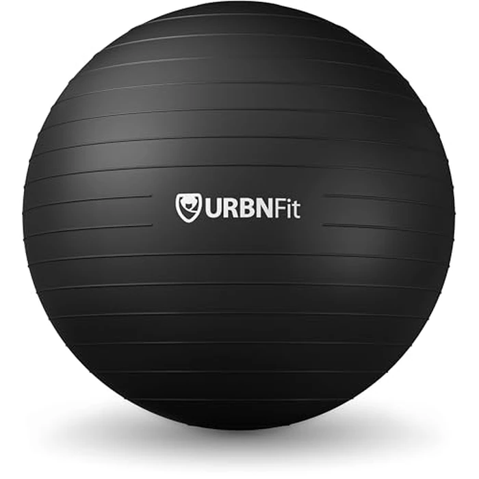 URBNFit Exercise Ball - Yoga Ball for Workout, Pilates, Pregnancy, Stability - Swiss Balance Ball w/Pump - Fitness Ball Chair for Office, Home Gym, Labor- Black, 26 in by URBNFit - Image 1