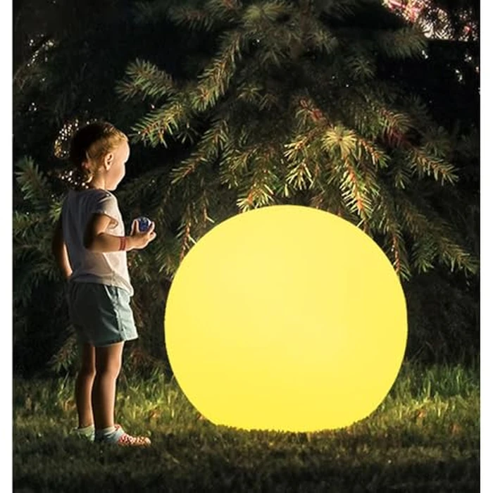 20-in LED Glowing Ball Light, Large Rechargeable LED Globe Orb Light w/Remote, Dimmable RGB Color Changing Globe Floor Lamp, Indoor/Outdoor Waterproof Mood Lamp for Home Garden Patio Lawn Party Decor by BALMOST - Image 1
