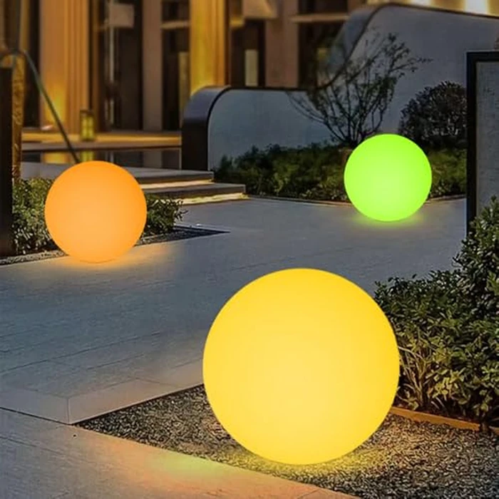 20-in LED Glowing Ball Light, Large Rechargeable LED Globe Orb Light w/Remote, Dimmable RGB Color Changing Globe Floor Lamp, Indoor/Outdoor Waterproof Mood Lamp for Home Garden Patio Lawn Party Decor by BALMOST - Image 4