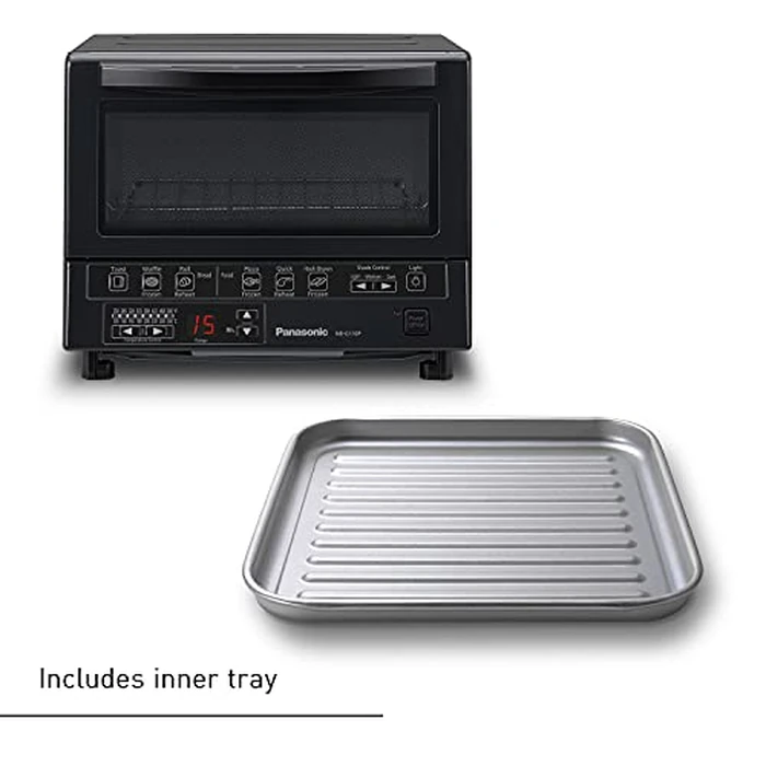 Panasonic FlashXpress Toaster Oven Countertop, 4-Slice Compact Size with Double Infrared Heating, 6 Auto Cook Options and Precise Temperature Control, 1300W - NB-G110P-K (Black) by Panasonic - Image 6
