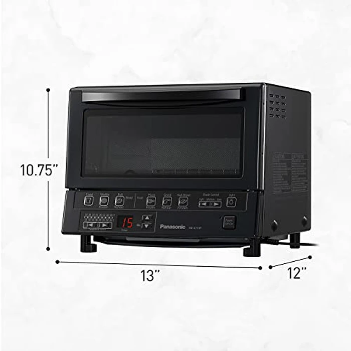 Panasonic FlashXpress Toaster Oven Countertop, 4-Slice Compact Size with Double Infrared Heating, 6 Auto Cook Options and Precise Temperature Control, 1300W - NB-G110P-K (Black) by Panasonic - Image 8
