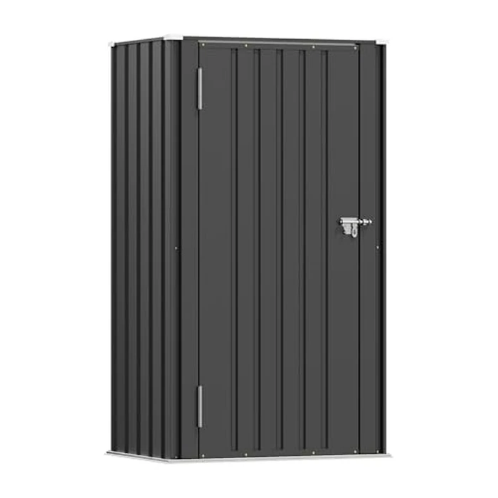 Patiowell 22 Cuft Outdoor Storage Cabinet, Metal Storage Shed with Lockable Door, Indoor Outdoor Vertical Waterproof Tool Shed Without Adjustable Shelves for Patio Garden Backyard, Black by Patiowell - Image 7