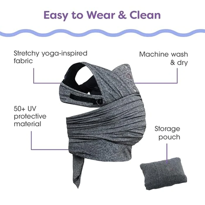 Boppy ComfyFit Adjustable Baby Carrier, 8-35lbs, Heathered Gray, Hybrid Carrier, Newborn to Toddler with Adjustable Straps & Comfort of A Baby Wrap by Boppy - Image 4