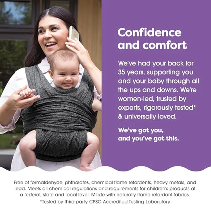 Boppy ComfyFit Adjustable Baby Carrier, 8-35lbs, Heathered Gray, Hybrid Carrier, Newborn to Toddler with Adjustable Straps & Comfort of A Baby Wrap by Boppy - Image 5