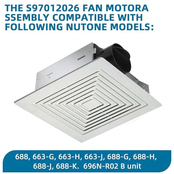 696N-R02 B Unit for NuTone S97012026 Fan,for Broan 688 Replacement Motor,S97012026 Assembly for Broan 688-K,688-J,688-H,688-G,for Nutone 696N-R02 B Unit 70CFM Fan Replacement for 688 Motor by CLLOMAGY - Image 4