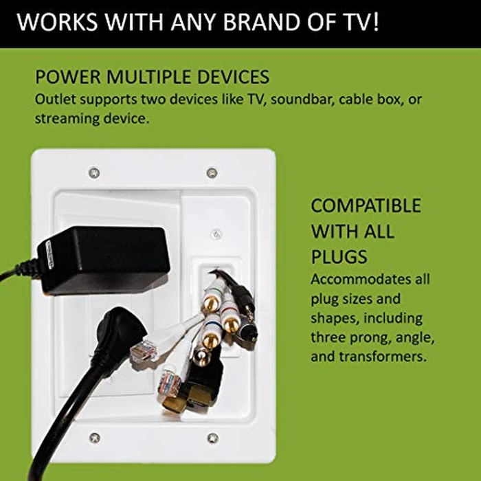 Legrand, Home Office & Theater, In Wall TV Power Kit, Black, 6ft Length, HT22U2BKR6 by On-Q - Image 5