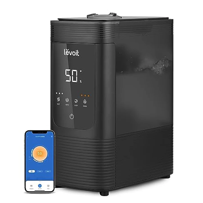 Levoit Humidifiers For Bedroom Large Room, 6L Smart Cool and Warm Mist Humidifier for Home, Auto Customized Humidity For Baby and Plant, Easy Top Fill, Essential Oil Diffuser, Whisper-Quiet by Levoit - Image 1