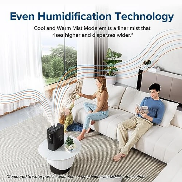 Levoit Humidifiers For Bedroom Large Room, 6L Smart Cool and Warm Mist Humidifier for Home, Auto Customized Humidity For Baby and Plant, Easy Top Fill, Essential Oil Diffuser, Whisper-Quiet by Levoit - Image 4