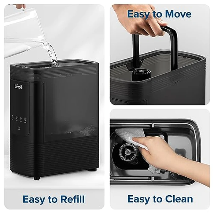 Levoit Humidifiers For Bedroom Large Room, 6L Smart Cool and Warm Mist Humidifier for Home, Auto Customized Humidity For Baby and Plant, Easy Top Fill, Essential Oil Diffuser, Whisper-Quiet by Levoit - Image 7