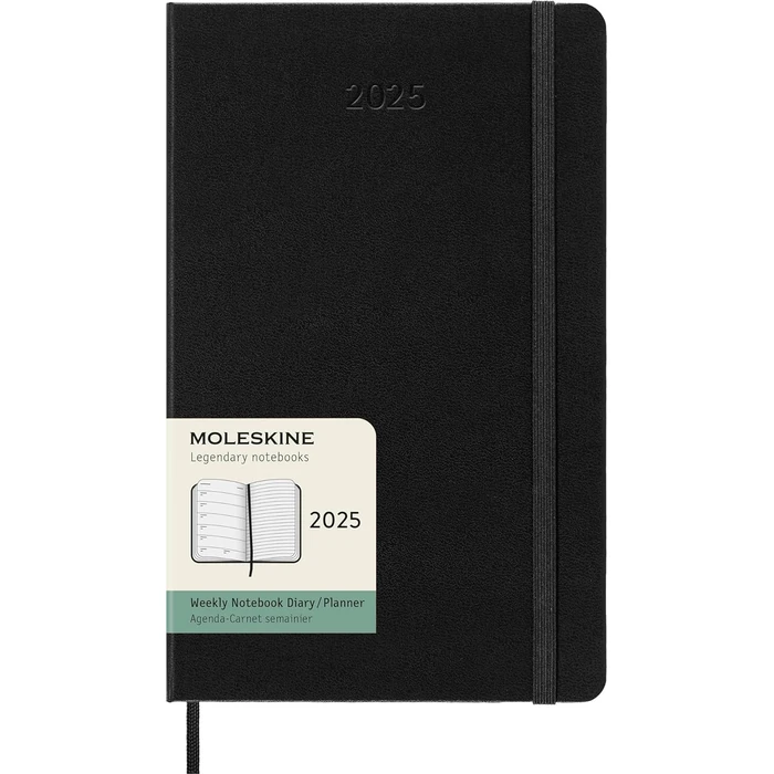 Moleskine Classic 12 Month 2025 Weekly Planner, Hard Cover, Large (5" x 8.25"), Black, 144 pages by Moleskine - Image 1