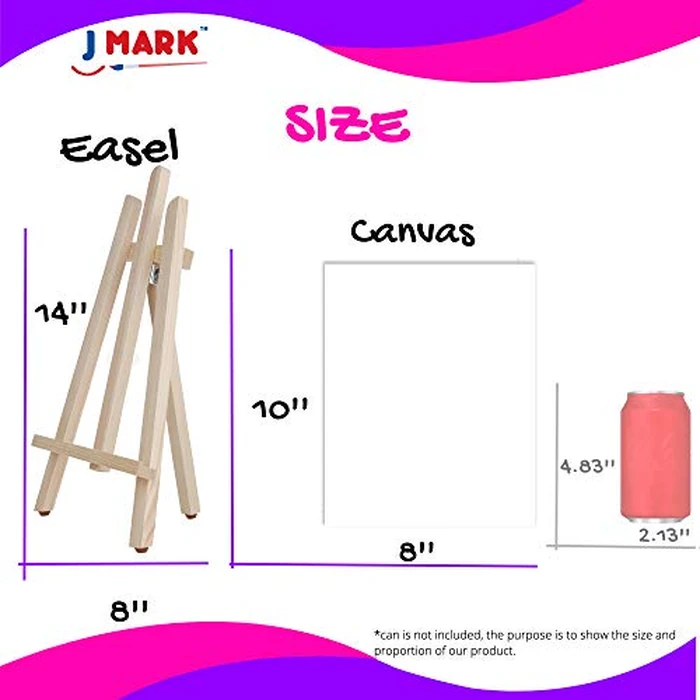 J MARK Kids' Acrylic Painting Kit - Unicorn Castle Theme, 28-Piece Set with Easel, Canvases, Brushes & More, Ages 4-12 by J MARK - Image 5