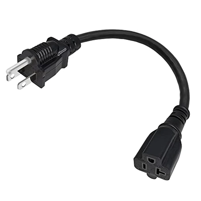 GINTOOYUN NEMA 5-15P to 5-15R/20R Power Extension Cord, 16AWG 15 Amp Household Plug to 20 Amp T-Blade AC Power Cable, 1FT 30CM by GINTOOYUN - Used - Like New condition