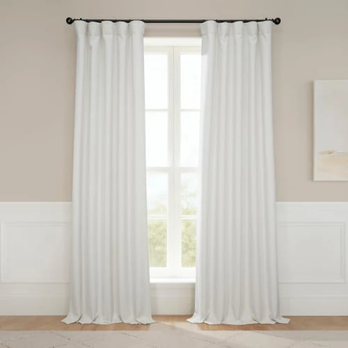 HPD Half Price Drapes BOCH-LN185-P Faux Linen Room Darkening Curtains for Bedroom (1 Panel), 50 X 96, Birch by HPD Half Price Drapes - Image 1