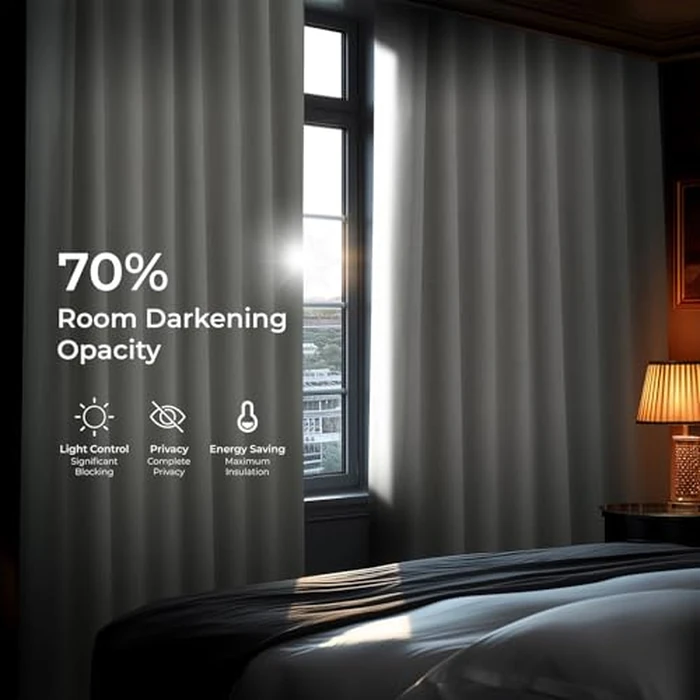 HPD Half Price Drapes BOCH-LN185-P Faux Linen Room Darkening Curtains for Bedroom (1 Panel), 50 X 96, Birch by HPD Half Price Drapes - Image 4