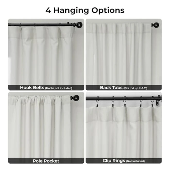 HPD Half Price Drapes BOCH-LN185-P Faux Linen Room Darkening Curtains for Bedroom (1 Panel), 50 X 96, Birch by HPD Half Price Drapes - Image 6