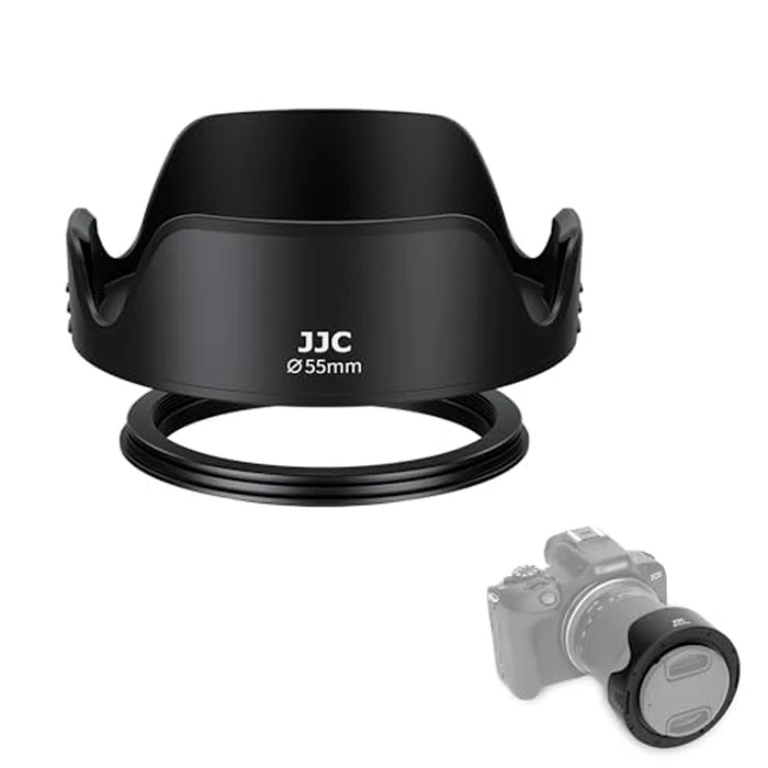 JJC 55mm Tulip Flower Lens Hood for Nikon D3400 D3500 D5600 D7500 with Kit Lens AF-P DX 18-55mm & for Sony A7IV A7 III A7 II A7 with FE 28-70mm, Compatible with a 55mm Filter/Lens Cap by JJC - Used - Like New condition - US$8.99
