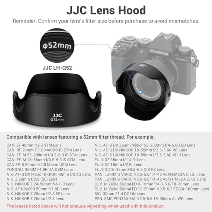 JJC 55mm Tulip Flower Lens Hood for Nikon D3400 D3500 D5600 D7500 with Kit Lens AF-P DX 18-55mm & for Sony A7IV A7 III A7 II A7 with FE 28-70mm, Compatible with a 55mm Filter/Lens Cap by JJC - Image 2