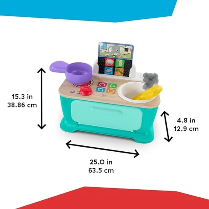 Baby Einstein + Hape Magic Touch Kitchen Play Toy Cooking Stove Set with Real Sounds and Music, Fine Motor Skill Development, Ages 1, 2, 3, 4+ by Baby Einstein - Image 2