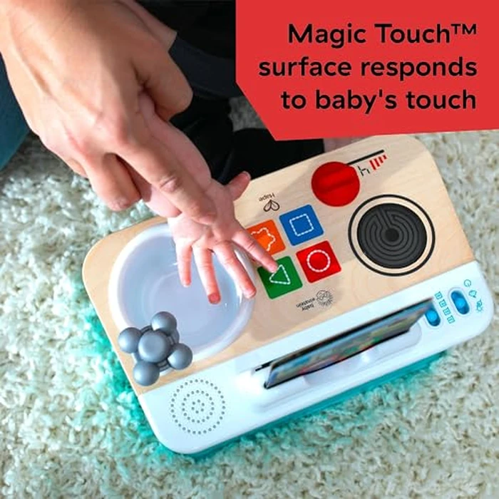 Baby Einstein + Hape Magic Touch Kitchen Play Toy Cooking Stove Set with Real Sounds and Music, Fine Motor Skill Development, Ages 1, 2, 3, 4+ by Baby Einstein - Image 5