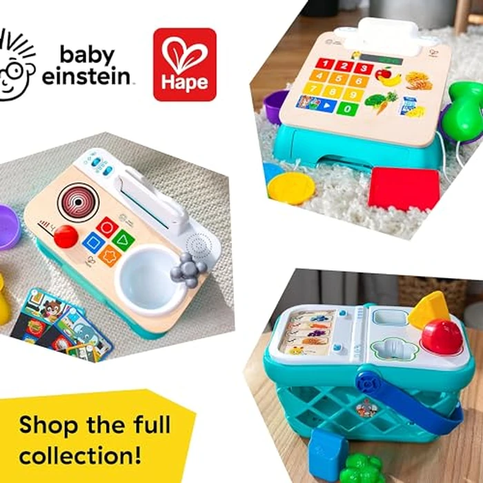 Baby Einstein + Hape Magic Touch Kitchen Play Toy Cooking Stove Set with Real Sounds and Music, Fine Motor Skill Development, Ages 1, 2, 3, 4+ by Baby Einstein - Image 7