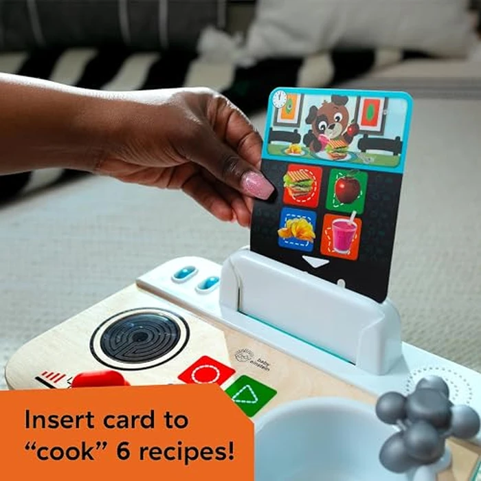 Baby Einstein + Hape Magic Touch Kitchen Play Toy Cooking Stove Set with Real Sounds and Music, Fine Motor Skill Development, Ages 1, 2, 3, 4+ by Baby Einstein - Image 9