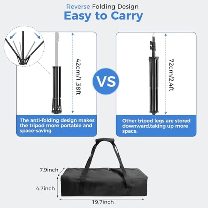 EMART Black Photo Backdrop with Stand Kit 6.5x5ft, Photography Black Background Screen with Portable T-Shape Support and 5 Clamps for Video Recording, Meetings, Self Tape by EMART - Image 2